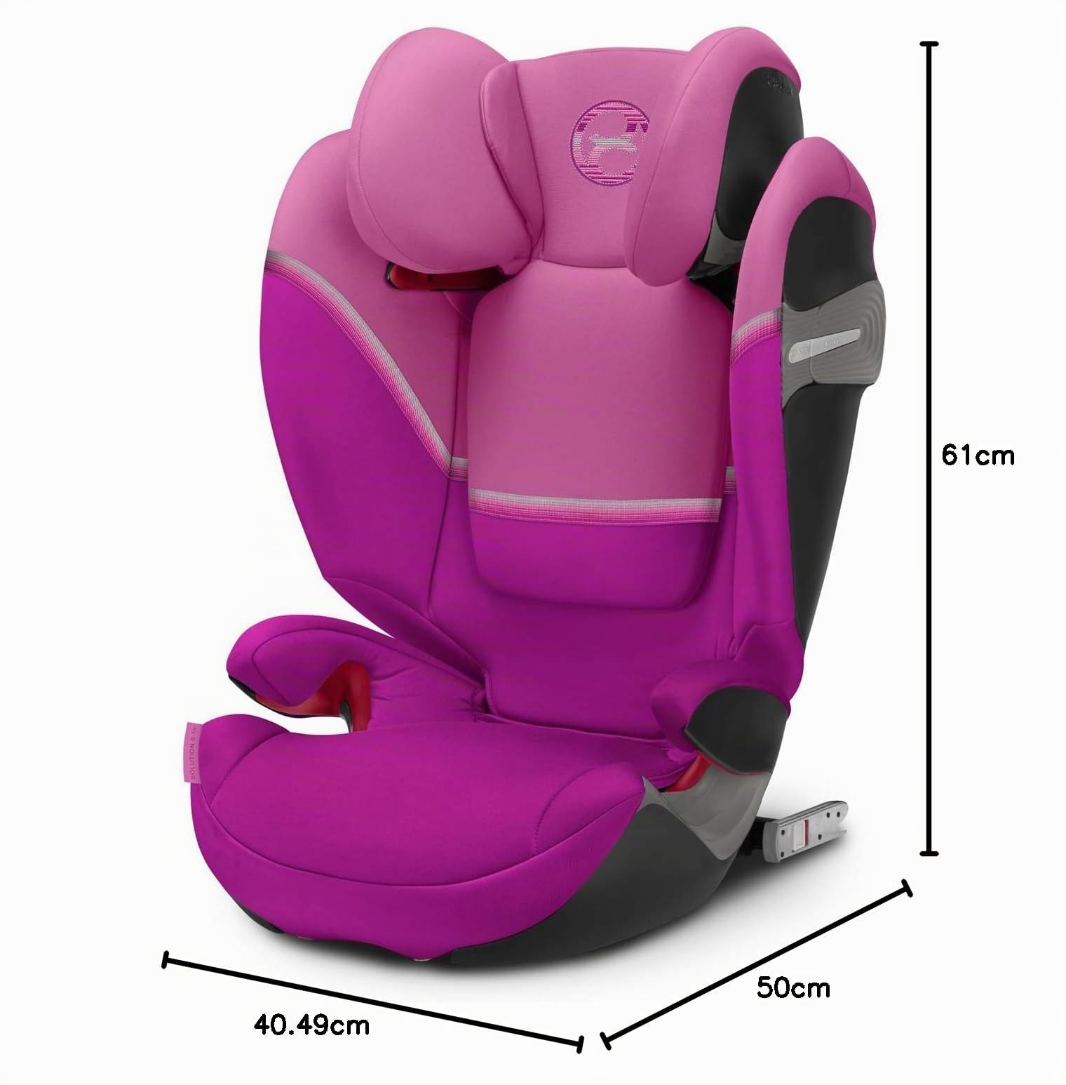 Cybex Gold - Silla de coche Solution S-Fix, para coches con y sin Isofix, Grupo 2/3 (15-36 kg), Desde los 3 hasta los 12 años aprox., Rosa (Magnolia Pink)