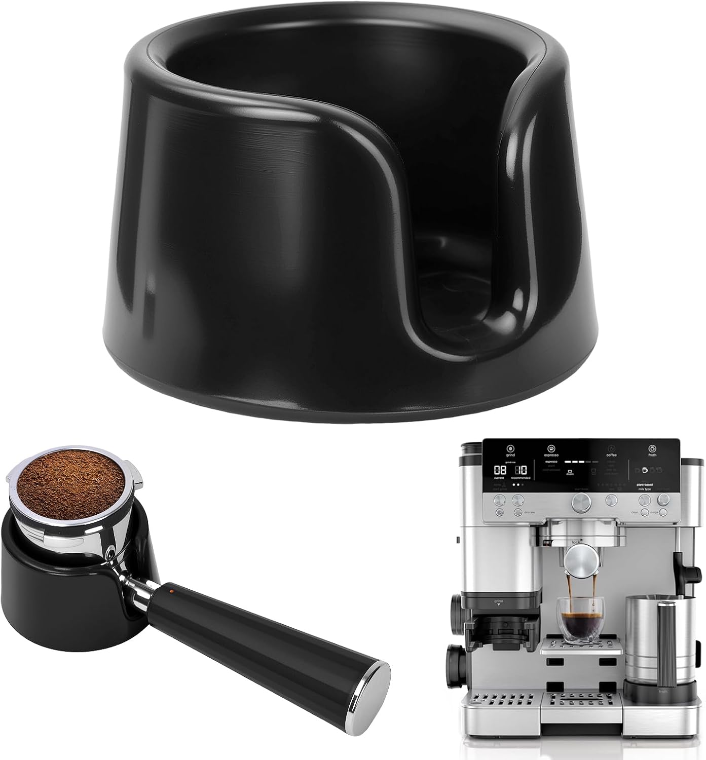 Coffee Tamper Base for Ninja Luxe Cafe Espresso Machine ES601   Compatible Ninja Cafe Luxe Handheld Portafilter Holder Support Stand - Tamping Stability Anti-Slip ABS Base ES701 Accessories