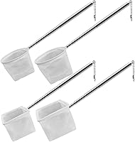 findTop Stainless Steel Retractable Fish Net Set of 4 Sizes - Fine Mesh Aquarium Nets for Small Fish Tanks, Freshwater & Saltwater Use