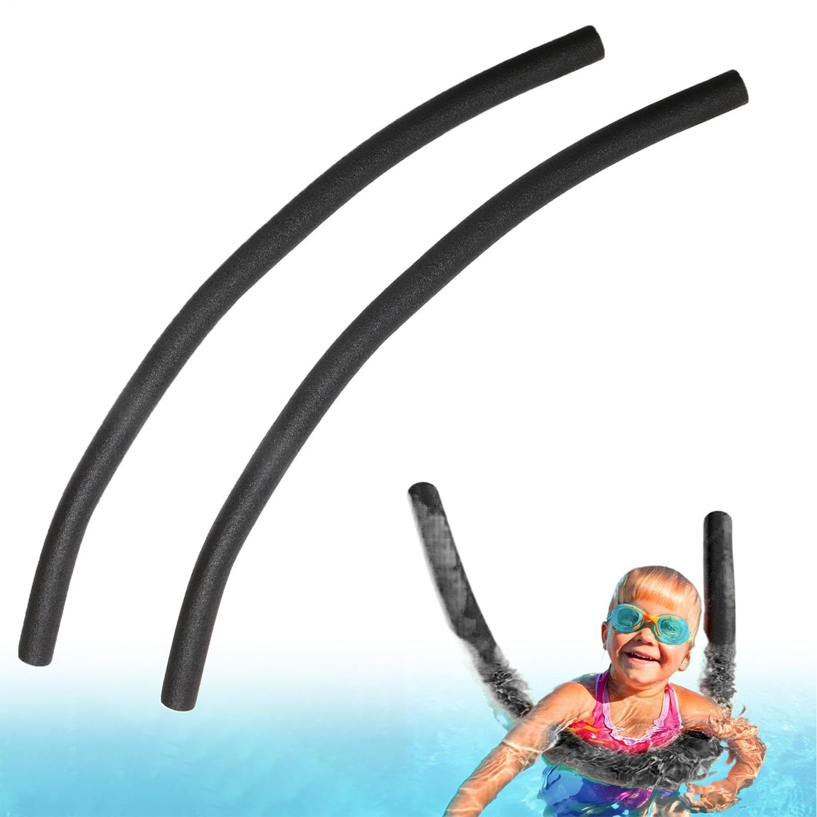 Swimming Pool Noodle, 2pcs Hollow Foam Pool Noodle Float Aid, 150cm Long Floating Hollow Swimming Tube, For Kids Adults Exercise Pools Beach Summer Training