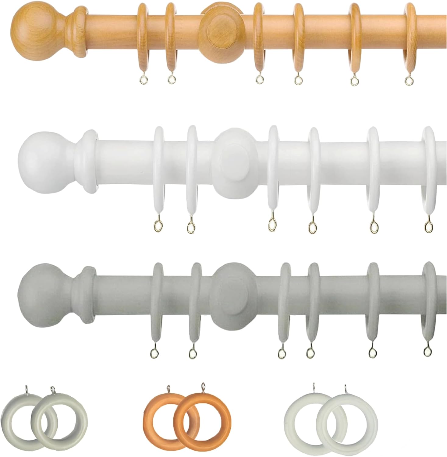 MUSAN Curtain Poles Curtain Poles for Eyelet Curtains Premium