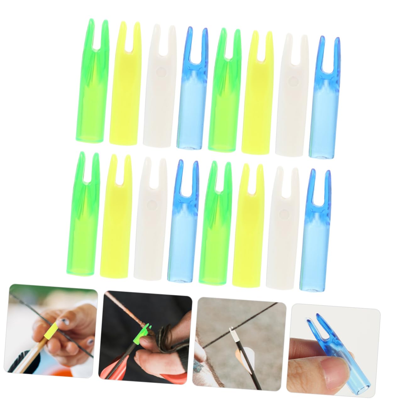 VANZACK 80pcs Arrow Nocks for Archery Outdoor Arrow Nock Insert Replacement Brightly Tail for Easy Visibility