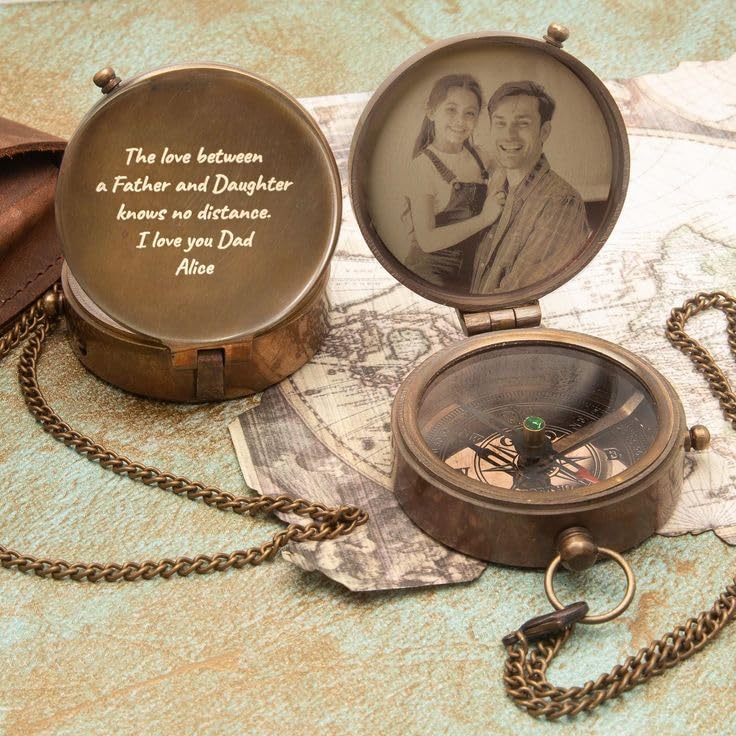 Brújula Náutica Vintage de Latón Personalizada miniatura 2