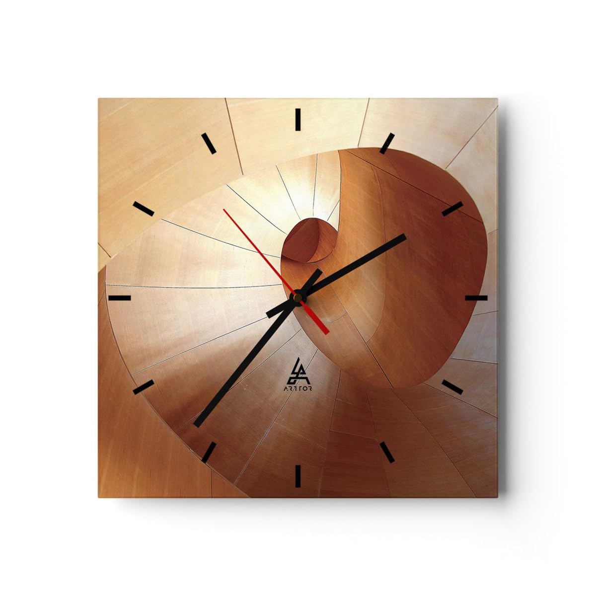 Moderno Reloj de Vidrio 40x40cm Cuadrado Decorativo Abstracto Arte - 4652