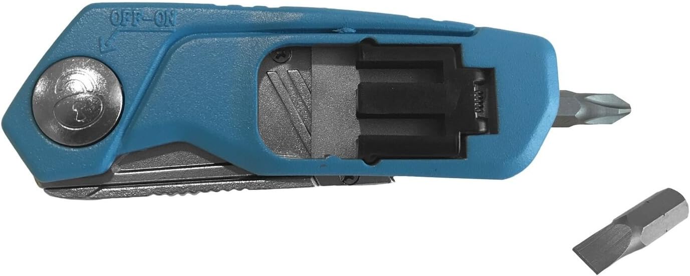 Folding Box Cutter, Wire Stripper and Screwdriver with Pocket Clip