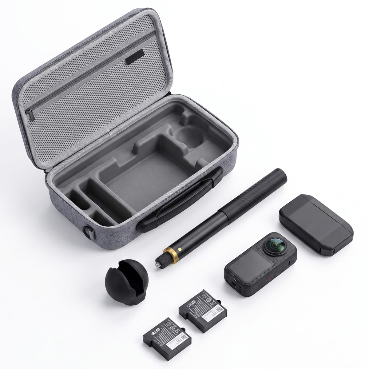 Per Insta 360x6 Custodia rigida EVA duro Borsette borsa per il trasporto | Può essere memorizzato 114 cm Selfie Stick, batteria e carica Manager, antiurto resistente all'acqua Organizer