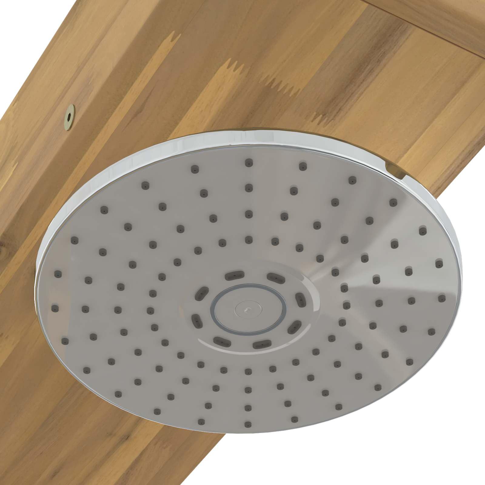 vidaXL Ducha Exterior 210,5 cm Blanco, Ducha Exterior Moderna, Rectangular, de Madera de Acacia y Acero Inoxidable, Altura Ajustable, Cabezal rotatable, Resistente al cl