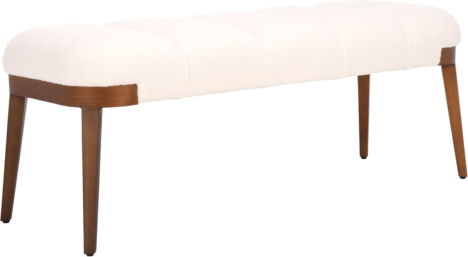 SAFAVIEH Home Collection Maila Off-White Velvet/Copper Rectangle Bench