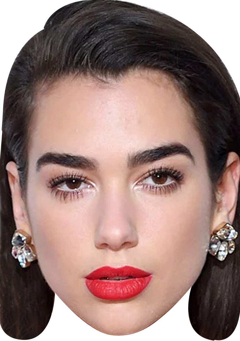 FoxyPrinting Dua Lipa Celebrity Music Star Celebrity Cardboard Party Face Mask Fancy Dress