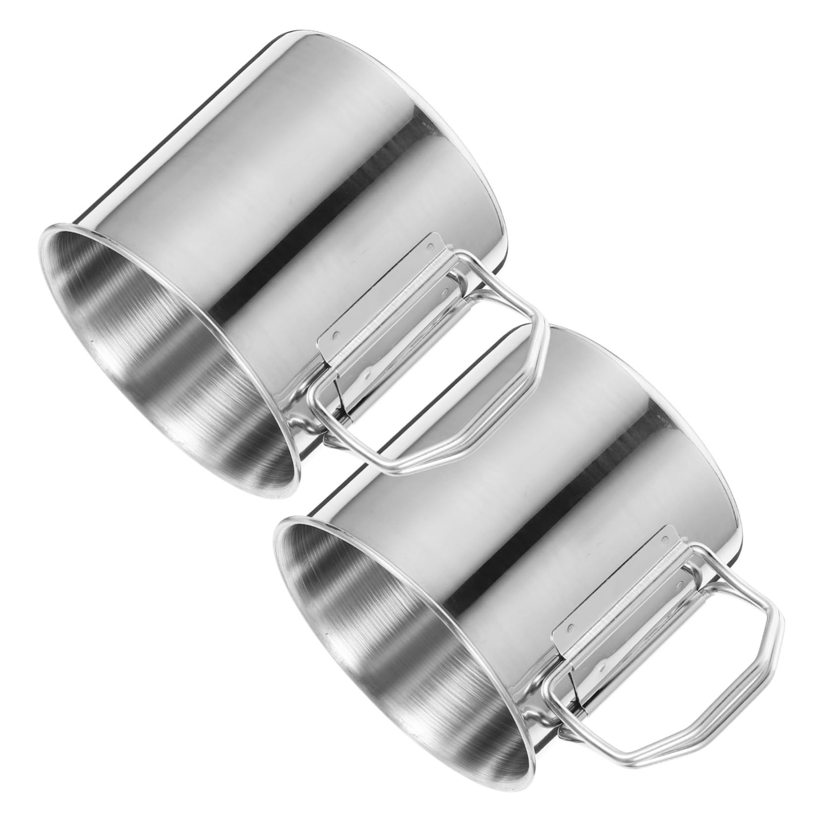 Toddmomy 5 Series Taza De Agua Plegable De Acero Inoxidable Térmico Bebiendo Cámping Café Taza Portátil Al Aire Libre Taza Plegable Al Aire Libre Acero Inoxidable 304 Plata 2 Piezas X 5