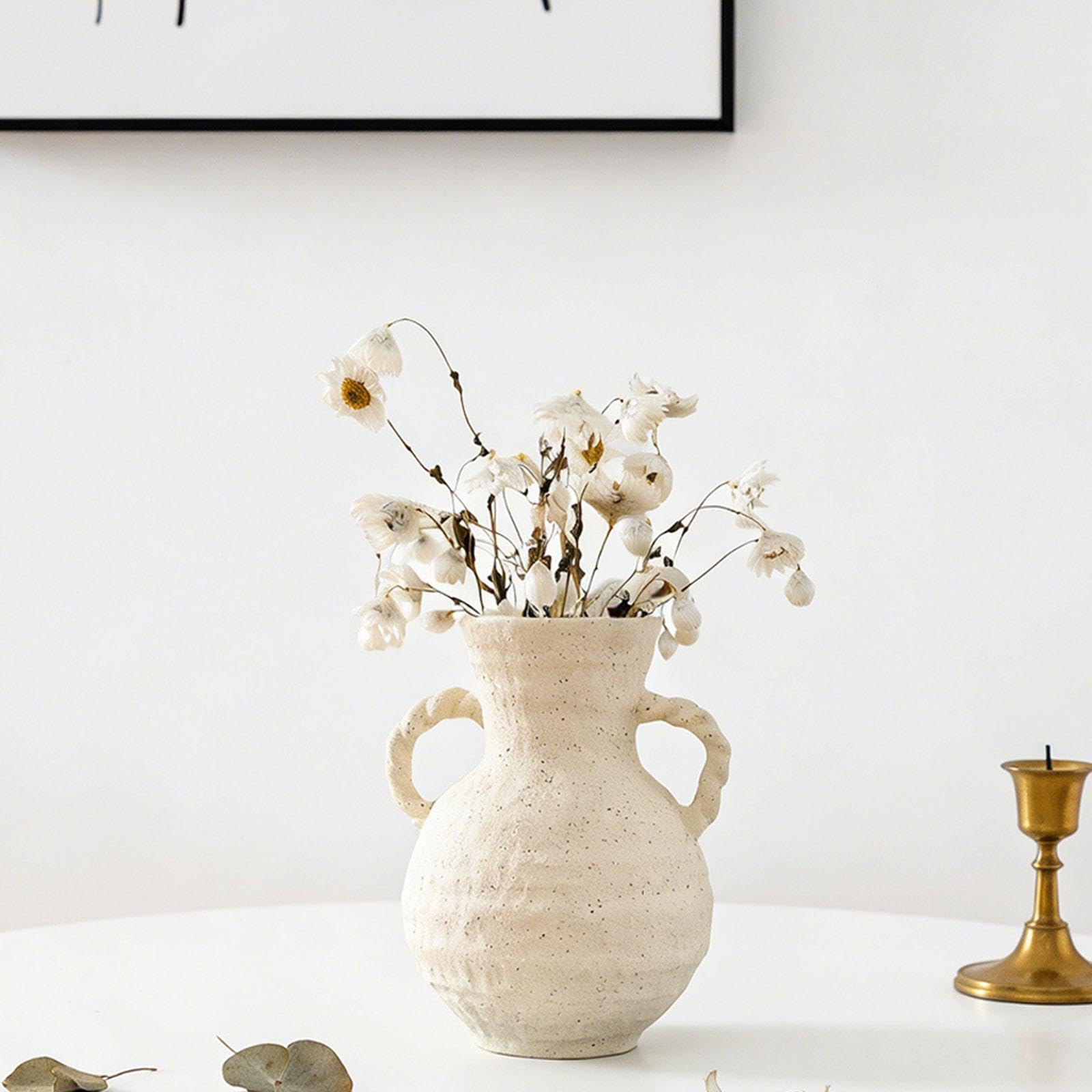 Vaso per Fiori in Ceramica in Stile Country, Brocca, Vaso Rustico Bohémien, Tavolo Multifunzionale