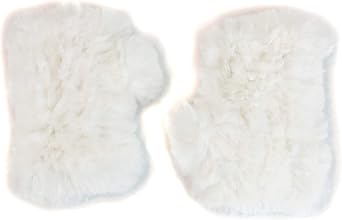 surell Sheared Rabbit Textile Knit Fingerless Glove - Winter Texting Mittens - Luxury Cold Weather Clothing