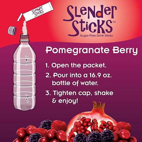 Miniatura 5 de NOW Foods, Slender Sticks, bayas de granada, 15 calorías por barra, refrescantemente delicioso, con vitaminas antioxidantes A, C, E, 12 por caja