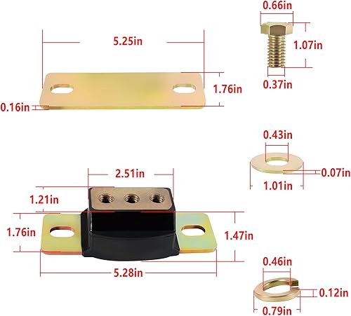 Miniatura 7 de 3.1158G - Soporte de transmisión universal corto para vehículos GM, goma negra y acero, marco de acero, apto para Buick Chevrolet GMC Jeep Wrangler
