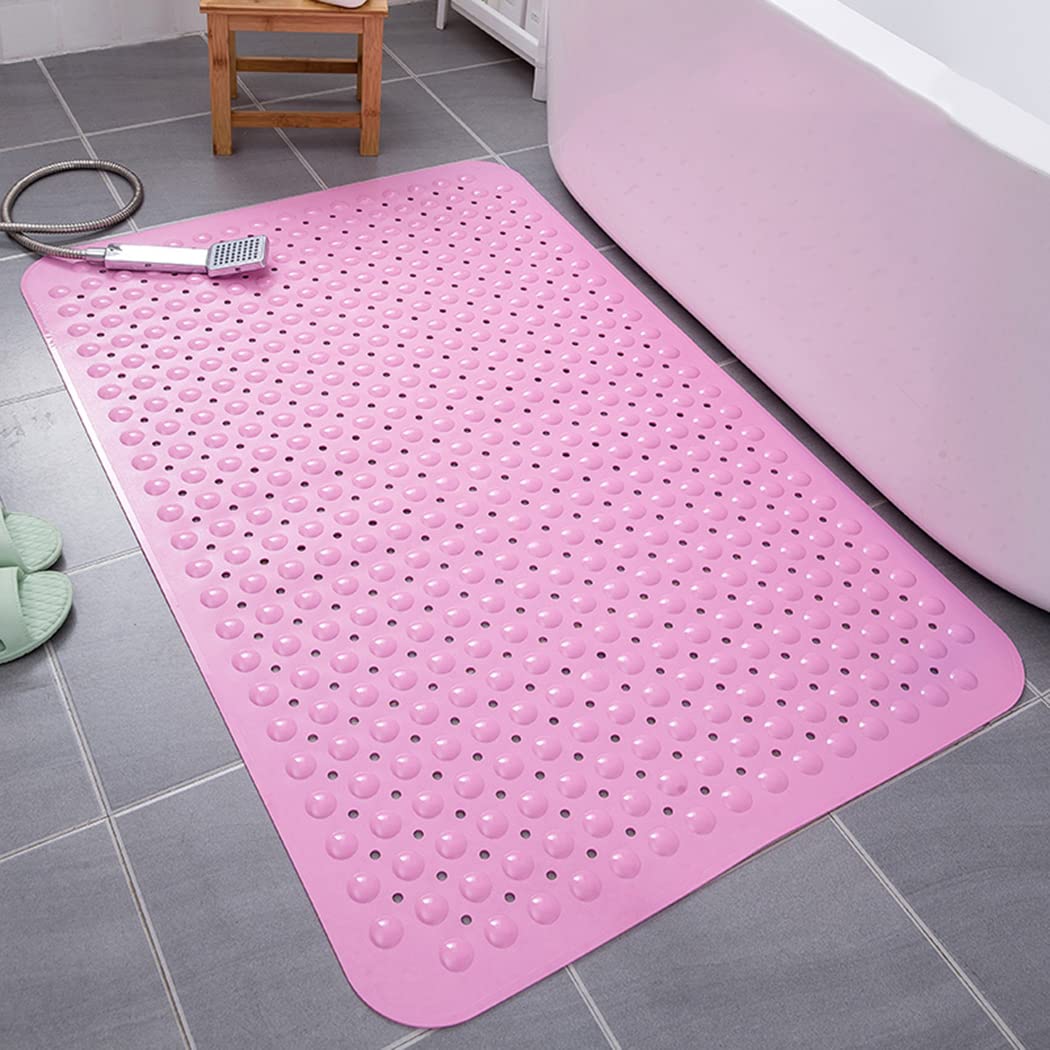 Tappetino Bagno con Ventose, Multiuso Tappetino Doccia Materiale TPE Antiscivolo Tappetino Doccia e da Vasca di Bagno, per Bagni, Cucine, Balconi (Pink,580×880mm)