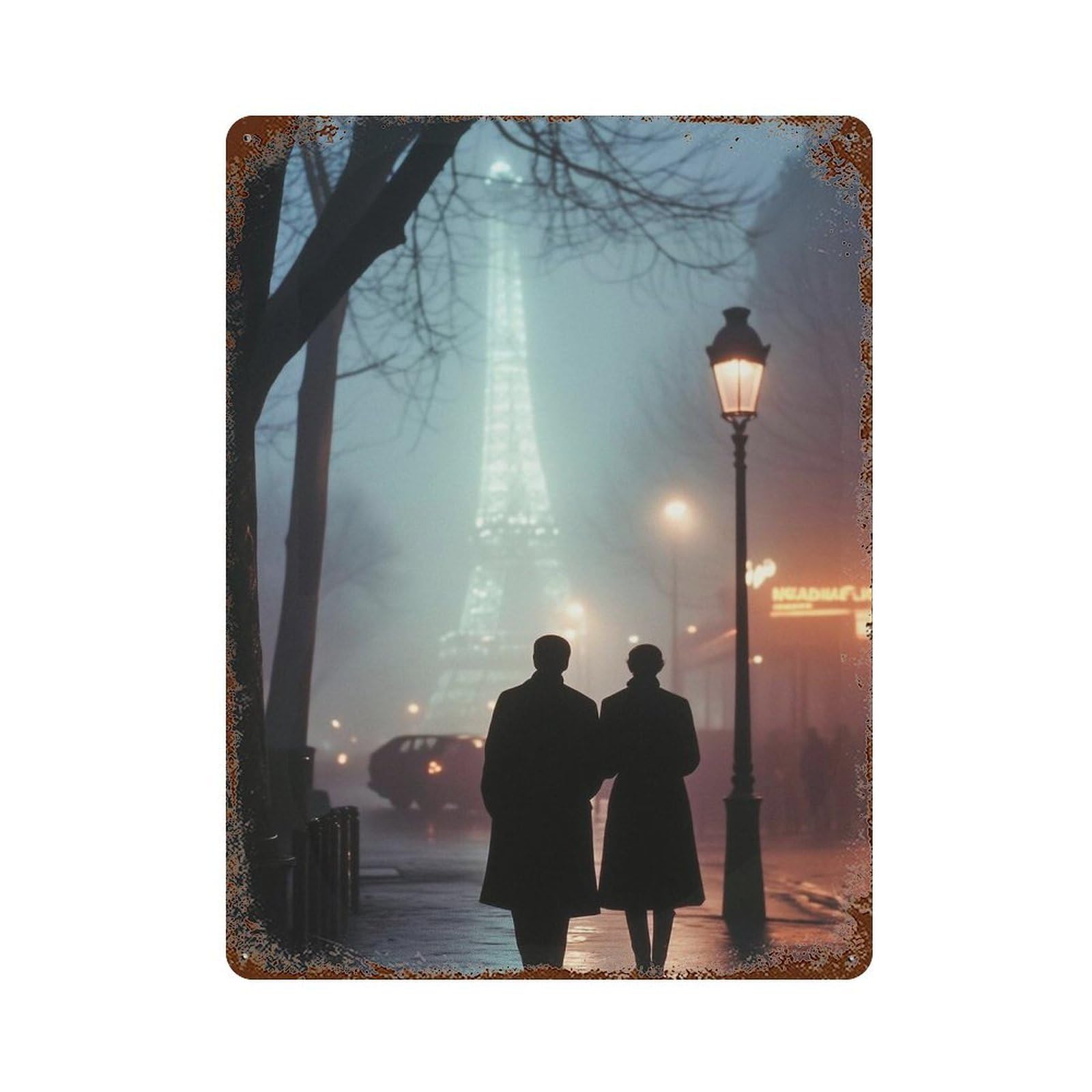 xiaoxiaoshen Paris Poster, Photography Prints Wall Decor Art Metal Tin Poster Modern Home Decor Art Home Bar Shop Decorations Vintage Sign 40x30cm