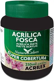 Tinta Acrílica Fosca Nature Colors 250ml Acrilex - Preto