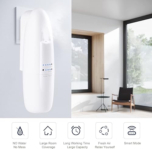 Miniatura 2 de JCLOUD Máquina de aire inteligente con sistema de difusión de aire frío para el hogar, difusor de aceite esencial sin agua enchufable de 3.4 fl oz,