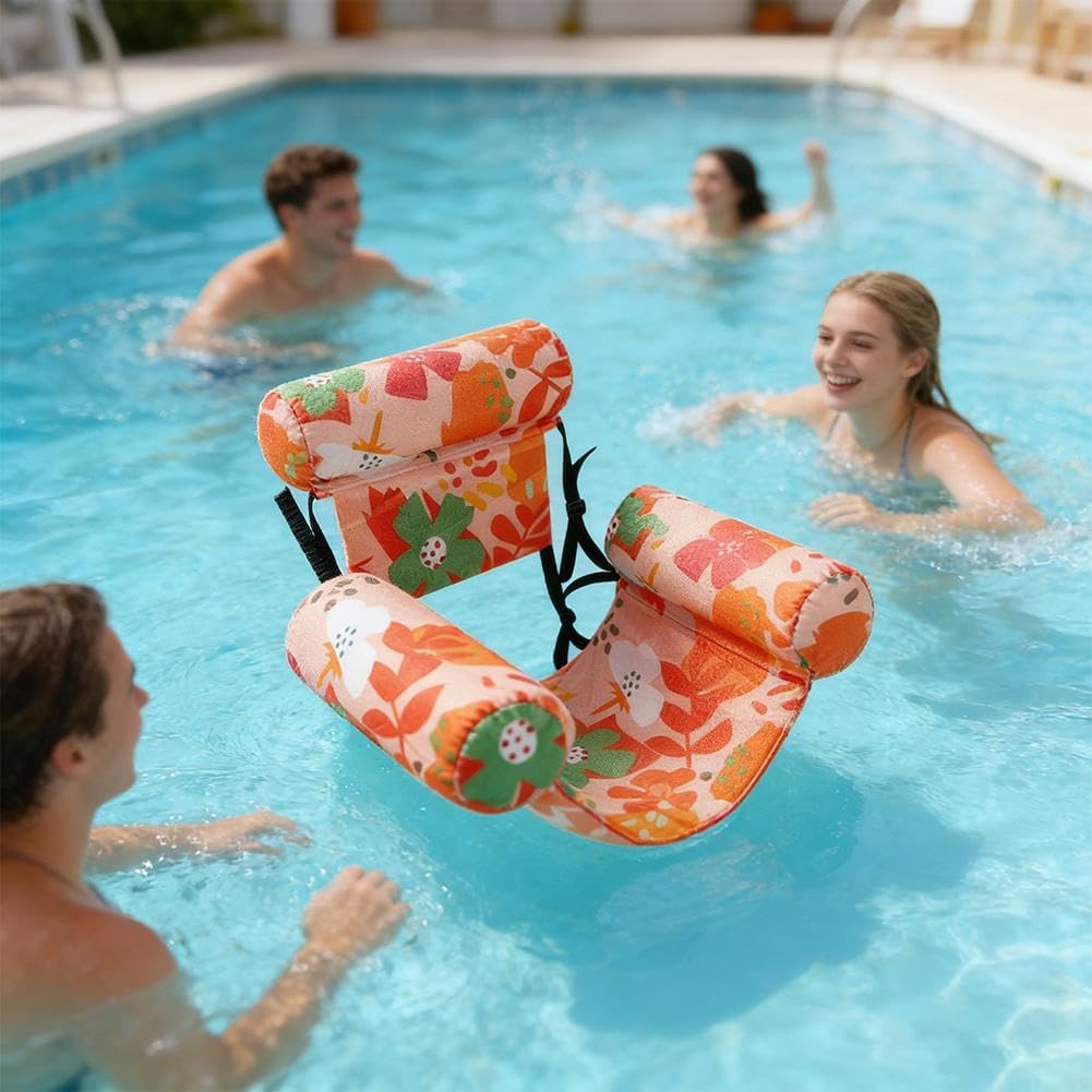 Aufblasbare Pool-Schwimmer, Pool-Nudeln, Pflanzenmuster, schwimmende Matte, Hängematte, Mehrzweck-See-Floaties, Must-Have Wasserhängematte für Entspannung und Schwimmkomfort