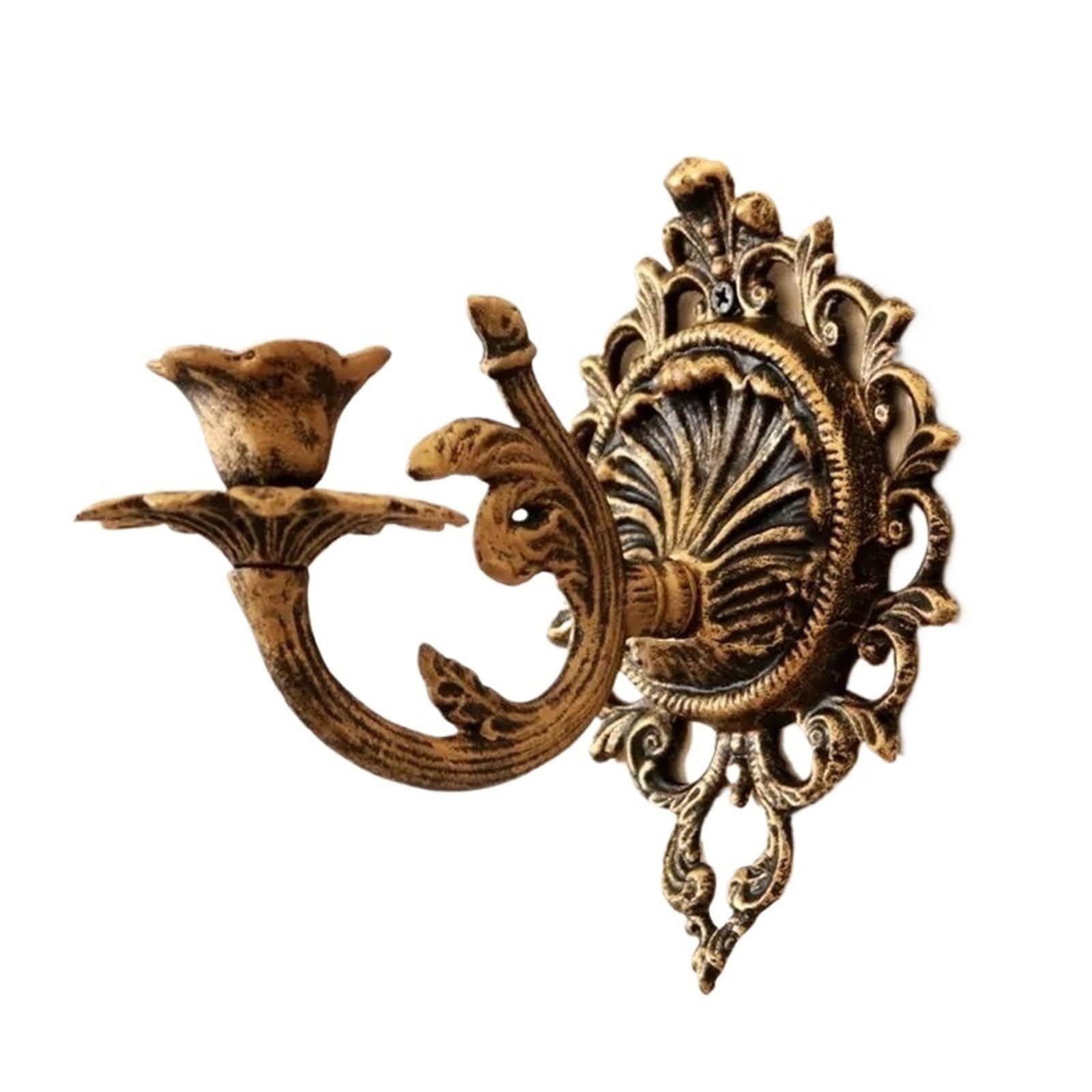 Romantic Candlestick Vintage Home Decoration Candle Holder Iron Emblem Cast Hollow Wall Mounted For Candles