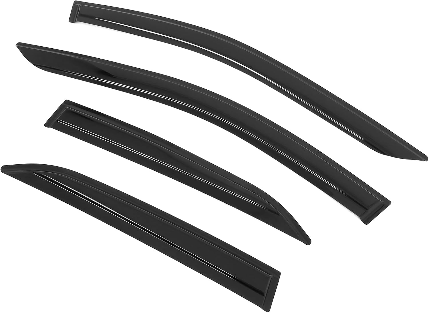 IKON MOTORSPORTS Mugen Large Style Tape on Rain Guards, Compatible with 2018-2024 Toyota Camry, Acrylic Smoke/Tinted Window Visors, Side Window Wind Deflectors 4PCS