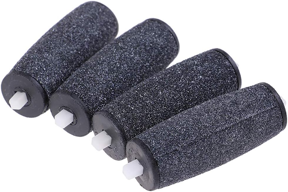 4 Extra Coarse Replacement Roller Refill Heads, Pedicure Hard Skin Remover Compatible for Amope Pedi Perfect Electronic Pedicure Foot Files Smoothers - Black