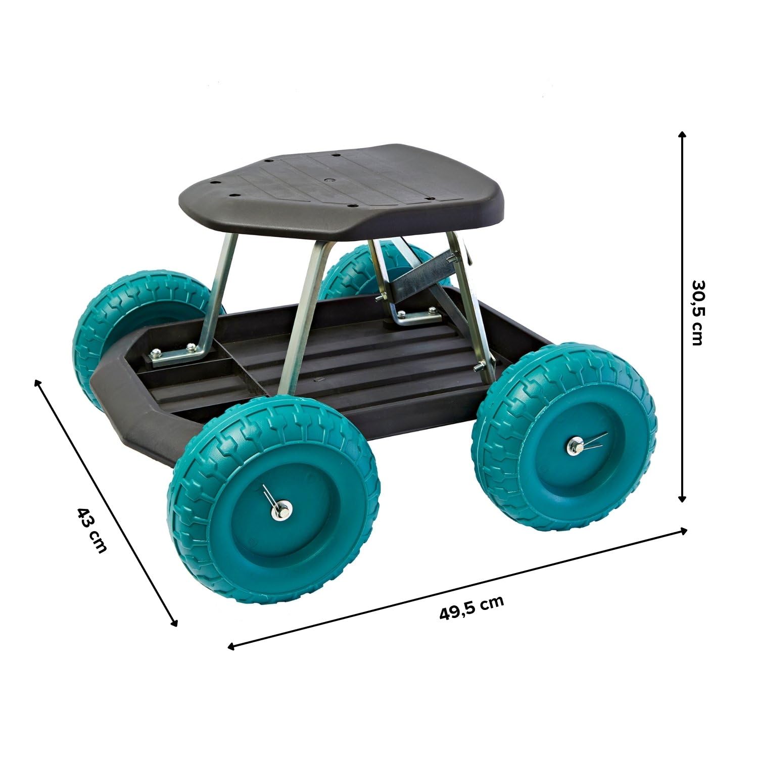 3 Pagen® Tabouret de Jardin à roulettes – Siège Roulant pour Le Jardinage – Idéal pour Le Travail au Niveau du Sol – Travail Confortable pour Le Dos – Siège de Travail – Charge maximale : 200 kg