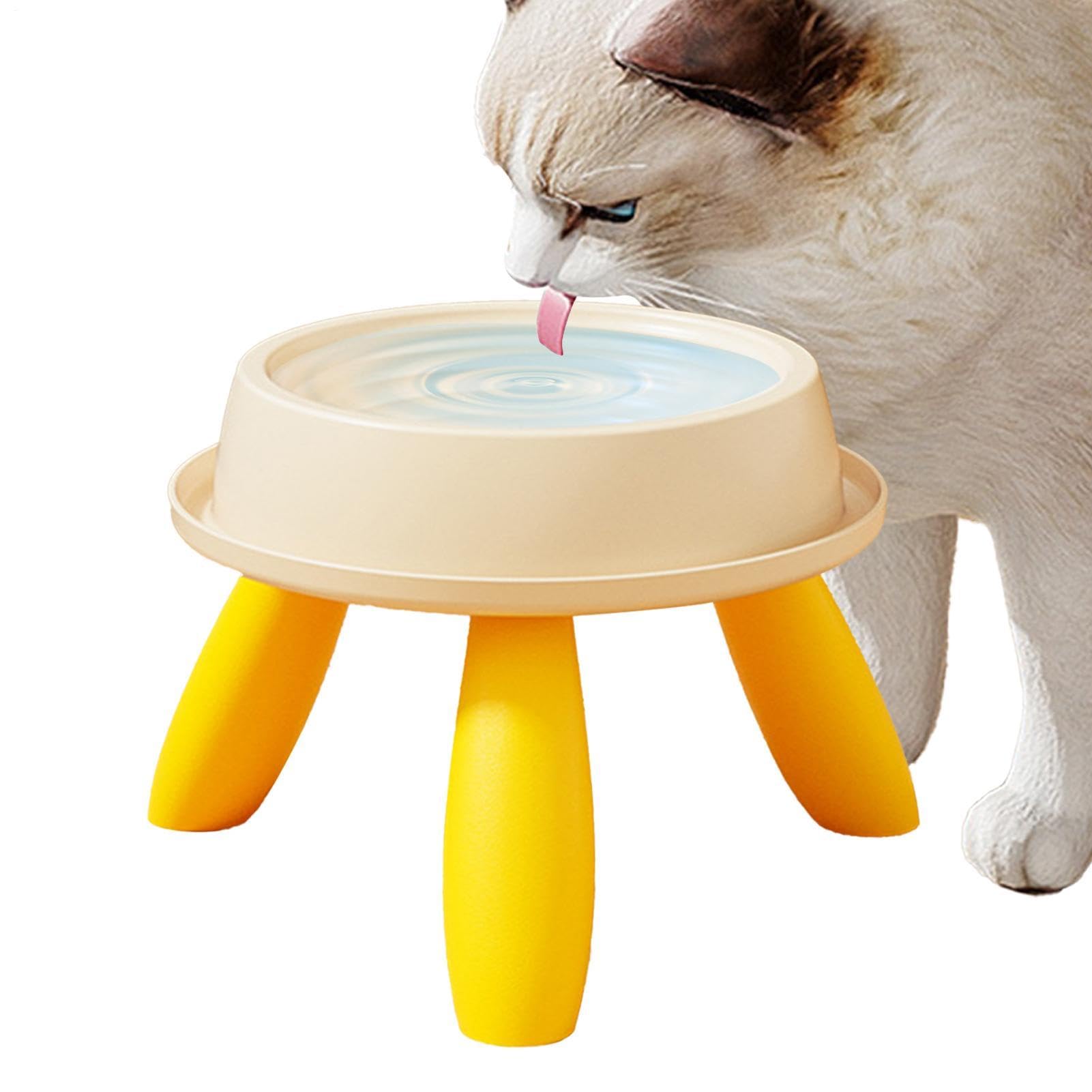 Raised Cat Feeders Whisker Friendly Drinker | Raised Anti-tip and Non-Slip Bowl for Cats for Kittens and Dogs Puppies Daily at Home, Travel and