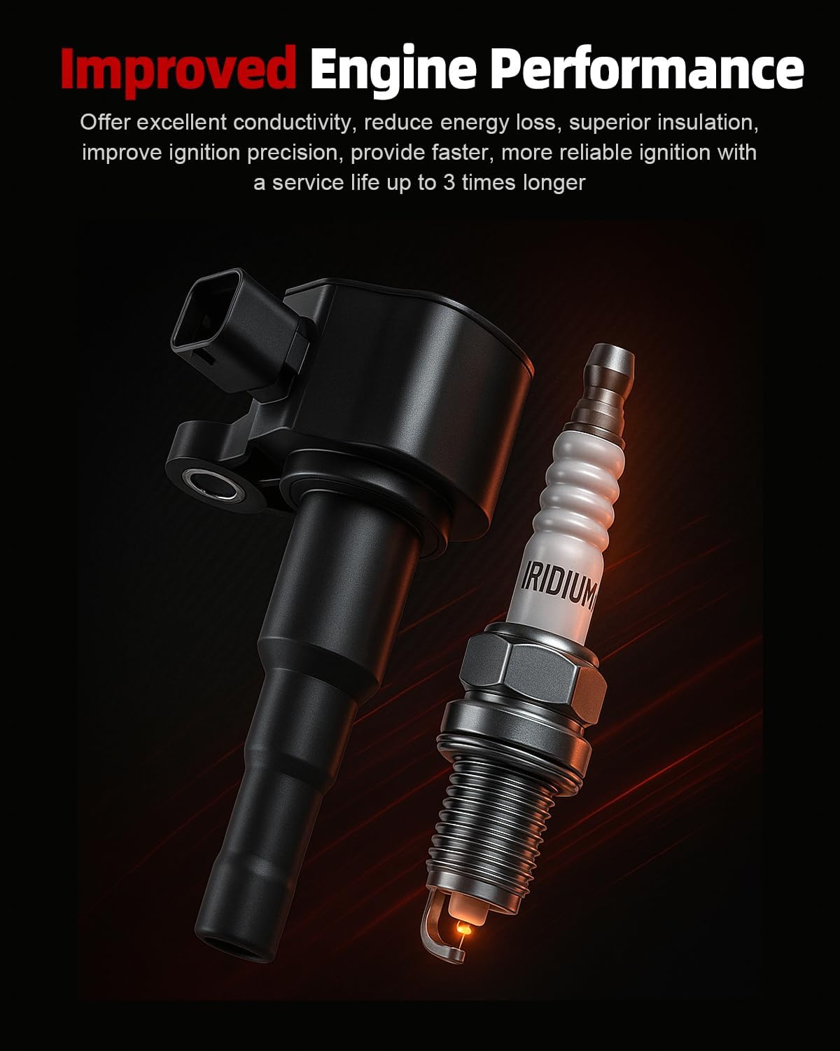 Set of 6 Ignition Coil Pack UF546 and Iridium Spark Plug Compatible with Hyundai Sonata 2006-2010 Santa Fe 2007-2012 Kia Sedona 2006-2017 Sorento 2007-2011 Azera V6 3.3L 3.5L 3.8L