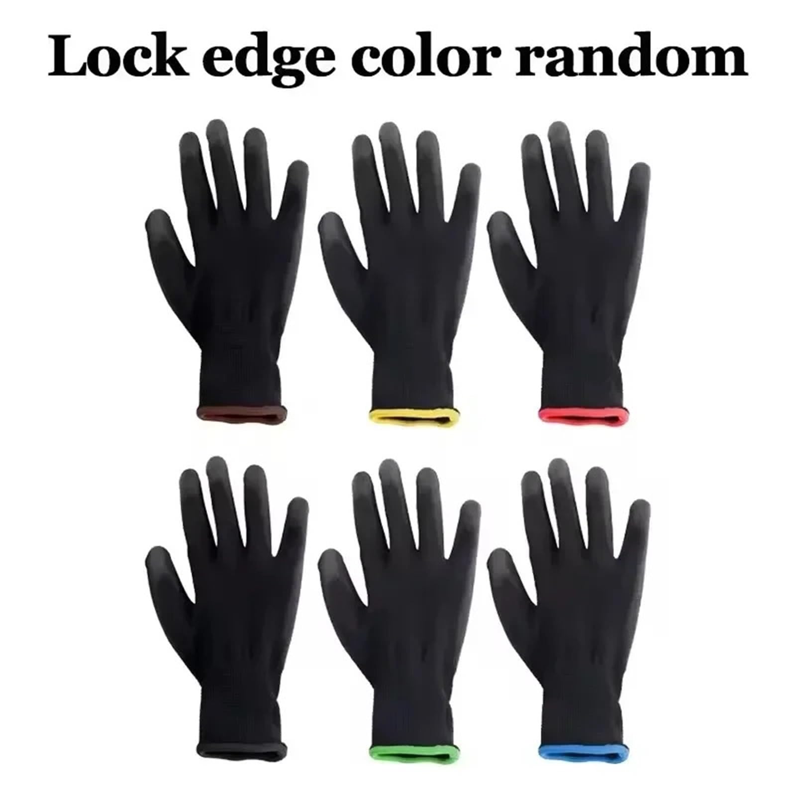 Guanti Da Lavoro Antiscivolo 6/12/18PCS Guanti con rivestimento in PU antiscivolo Multi-scenario in nylon da lavoro Macchine giardinaggio Riparazione automobilistica(18PCS,XL)