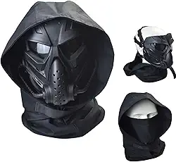 Máscara facial tática de Airsoft com proteção para os olhos para capacete de airsoft aplique em airsoft paintball cosplay fantasia hóquei de festa (lente cinza preta ZL)