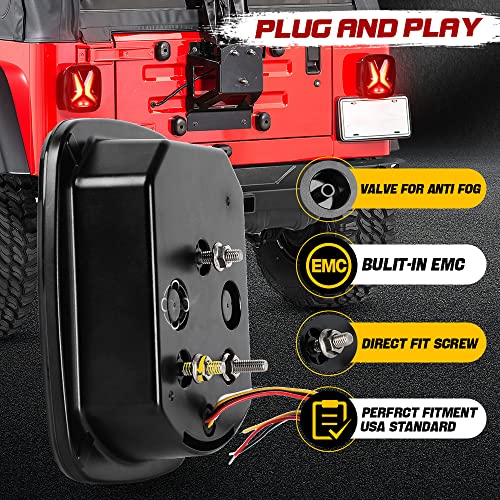 Spl Led Tail Light & Brake Light & Ultimate Reverse Lights Emc Build-In Rear Light Back Up Lights Running Lamps Replacement For Jeep Wrangler Yj Tj Cj Truck Trailer Boat Rv Flatbed, 12V #TOP5