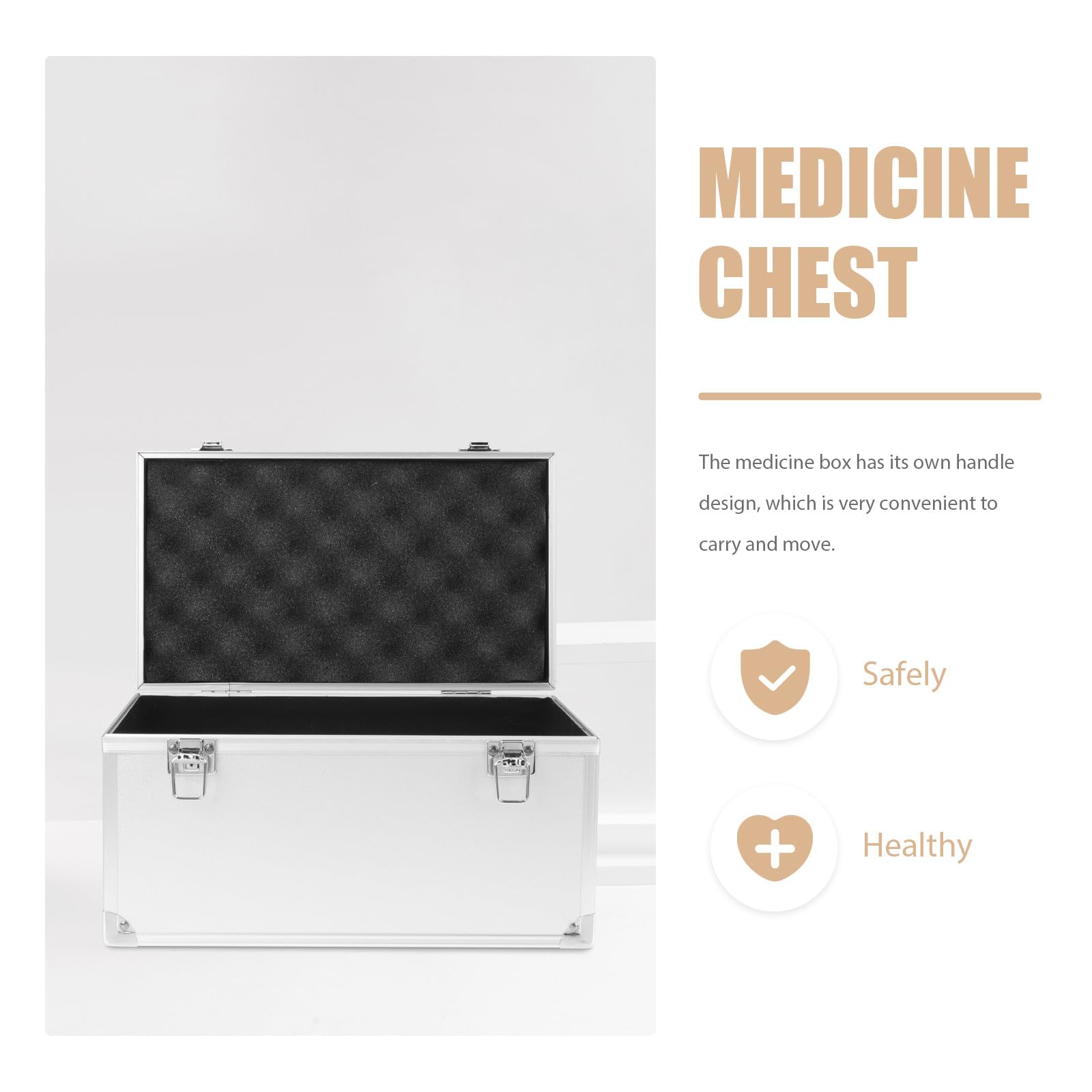 Healeved Valigetta Multiuso in Lega di Alluminio Maniglia Scatola per Medicinali di Grande Capacità e Kit di Emergenza Portatile per Casa Ufficio e Viaggi