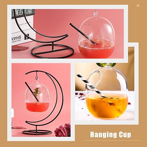 Miniatura 4 de Copas creativas de cóctel con soporte de hierro, copa de cristal para beber, vajilla decorativa para bar nocturno, fiesta en casa, boda, transparente