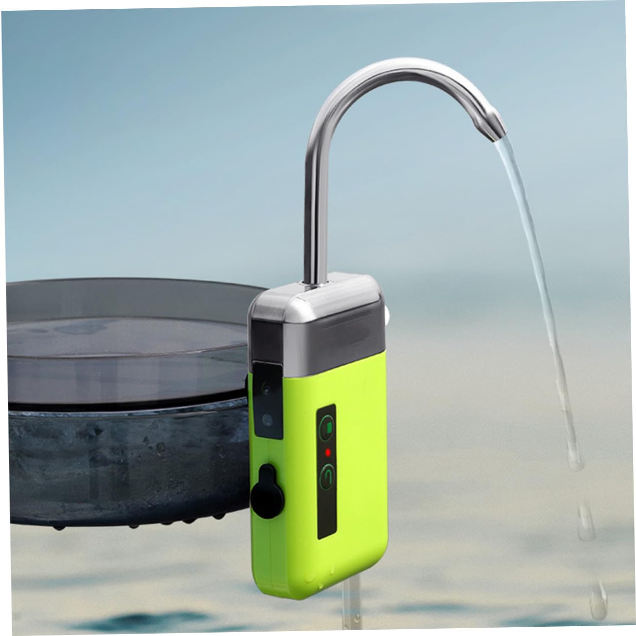 COLLBATH Pompe À Hydroponique Rechargeable pour Aquarium Pompe À Air pour Étang Verte Facile À Installer 3 Lumières LED