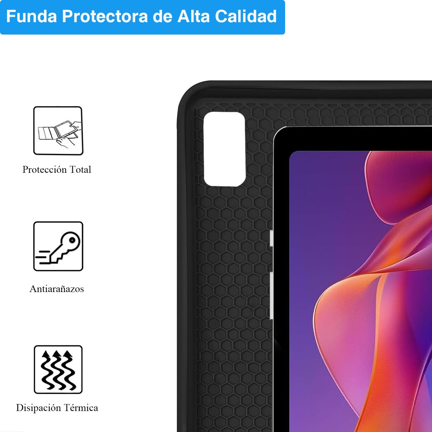 Funda Teclado para Xiaomi Redmi Pad 2 /Redmi Pad SE 11 Pulgada, Español Ñ Bluetooth Magnético, Smart Funda con Teclado QWERTY para Xiaomi Redmi Pad 2 /Redmi Pad SE 11”, Negro