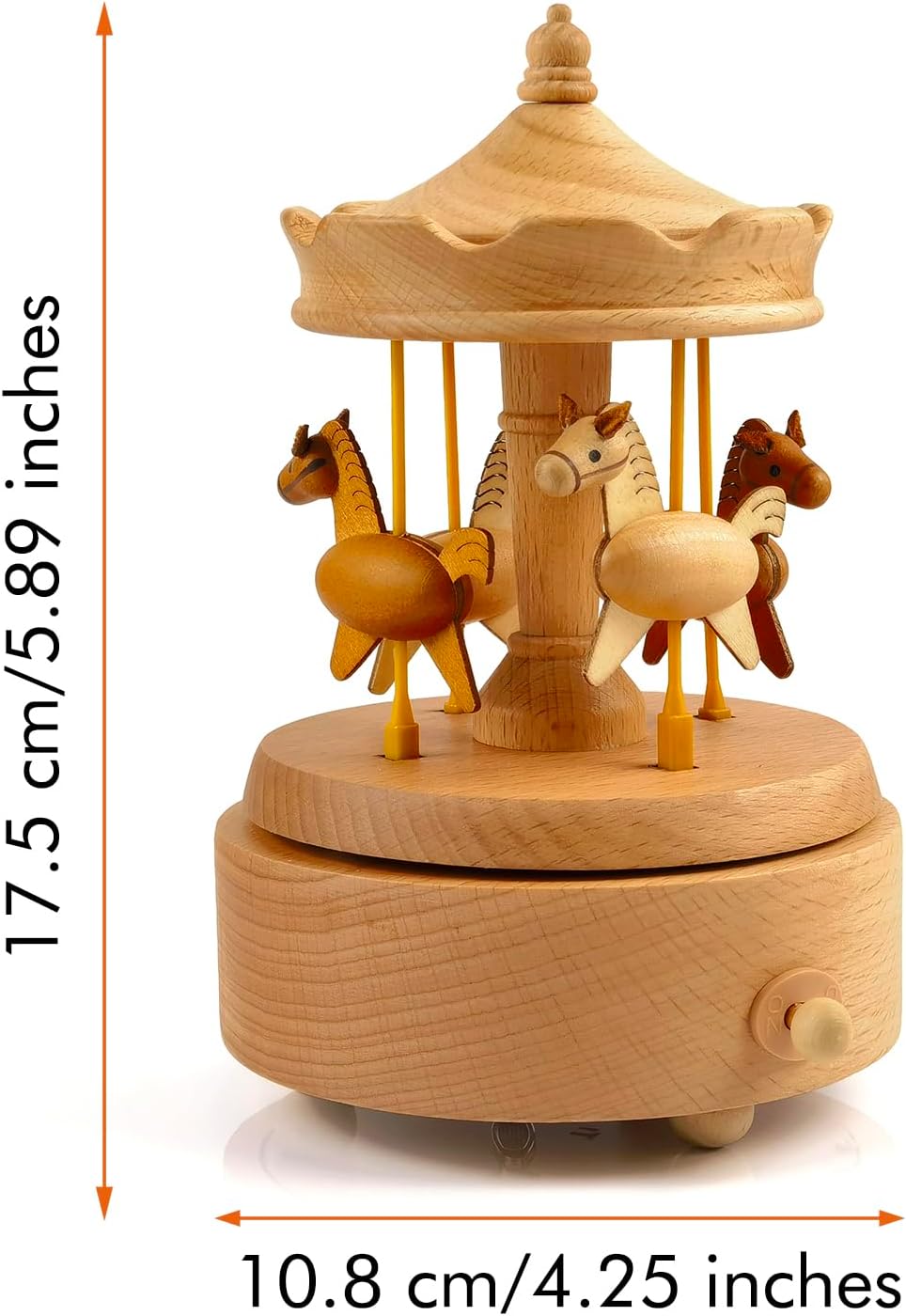 Wooden Carousel Music Box - A Personalized Gift for Your Daughter, Granddaughter or Grandson - Perfect for Birthdays, Anniversaries and Christmas (Includes Free Customization) - Image 7