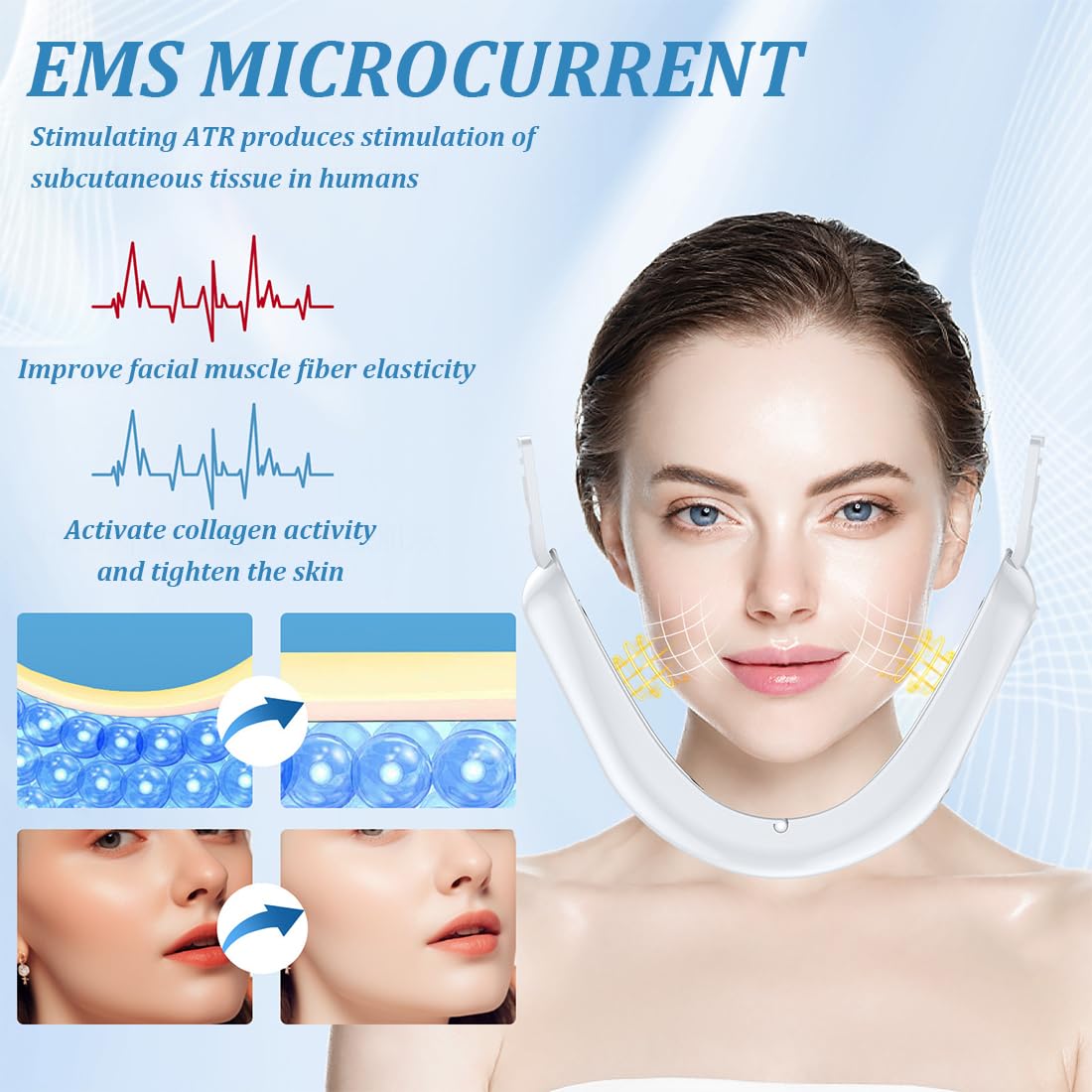 V-Face Shaping Massager électrique gaine visage double menton appareil Appareil Anti Rides Visage Appareil Raffermissant Visage Réglable 6 modes