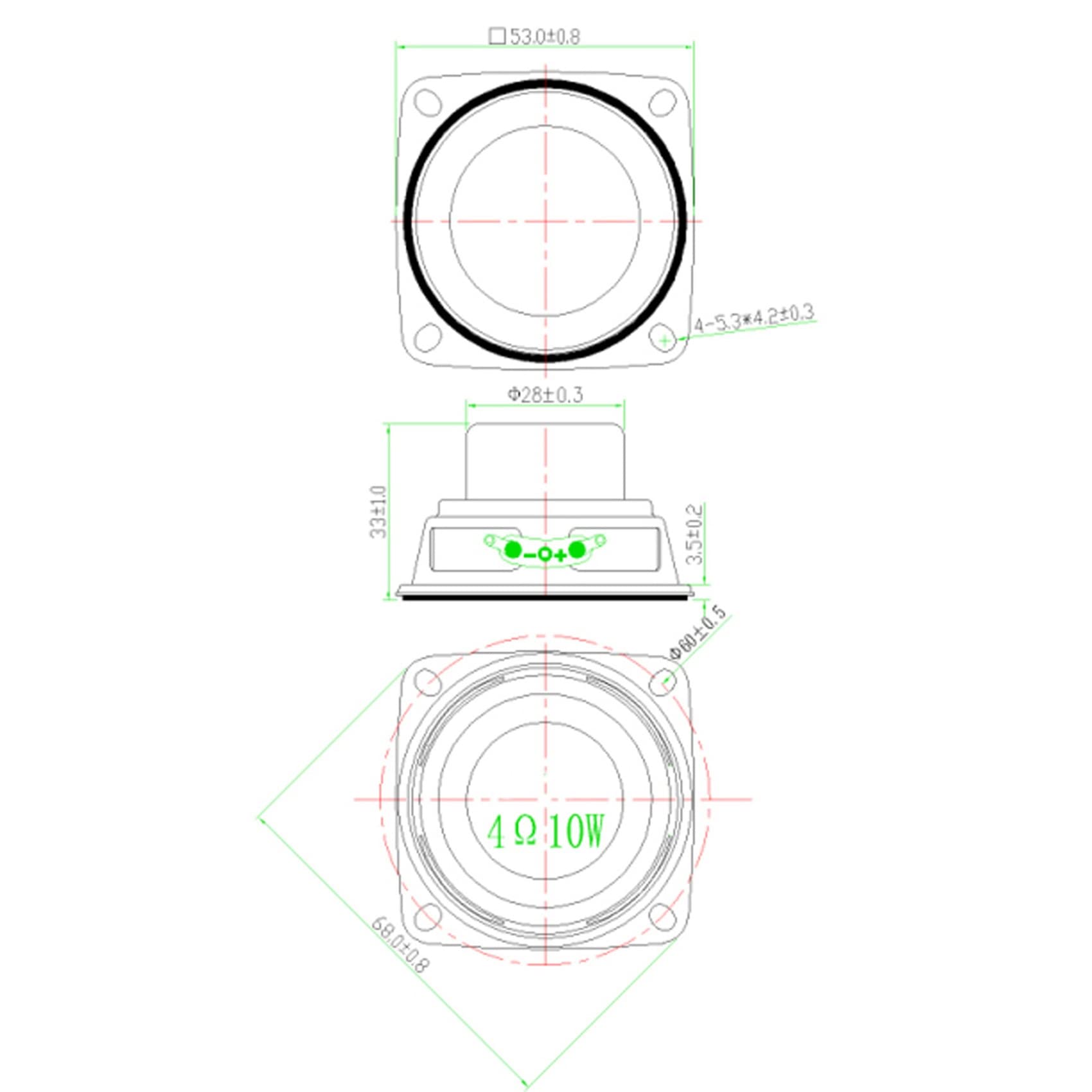 Altavoz de audio de 2 unidades, 4 Ω, 10 W, 53 mm, 2 pulgadas, altavoz de audio multimedia, altavoz de audio DIY para cine en casa