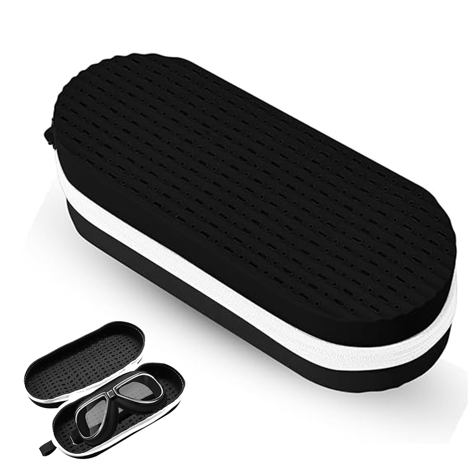 Custodia for occhialini da nuoto, custodia protettiva for occhialini da nuoto con foro di drenaggio Custodia protettiva for occhialini da nuoto adatta for occhiali da nuoto, occhiali da sole, custodia