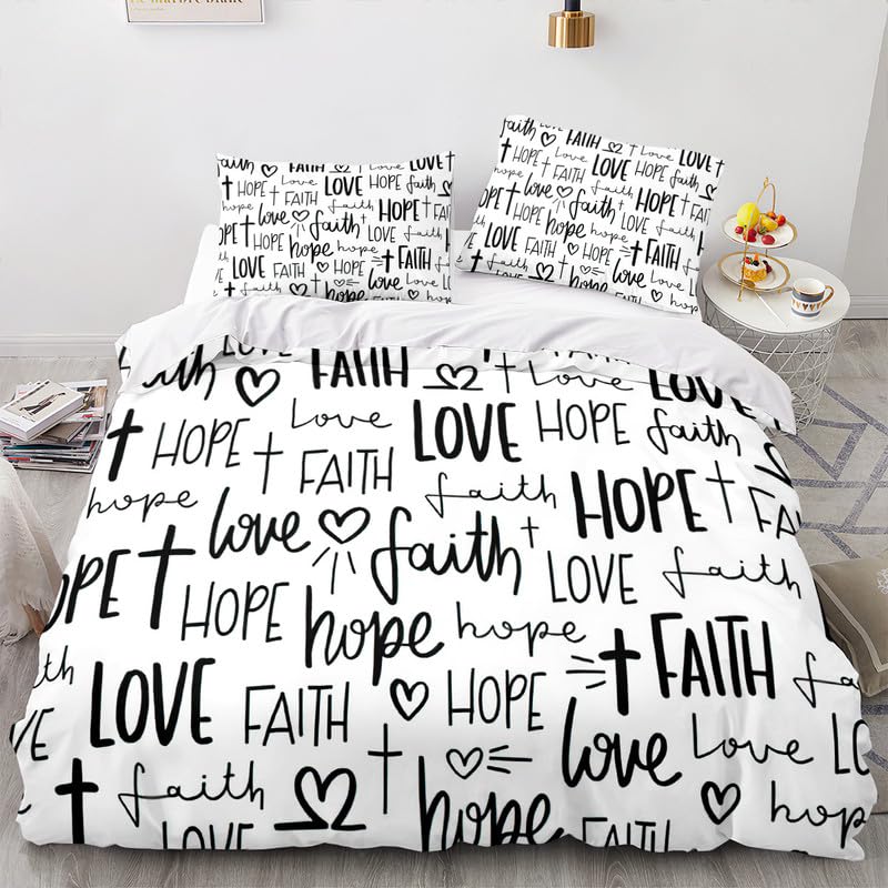 Housse de couette 220x240 avec taies d'oreiller 65x65 parure de lit adulte microfibre blanche