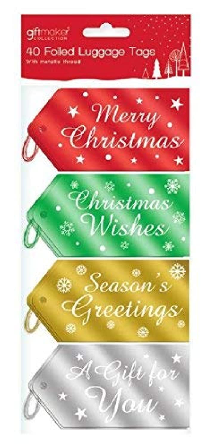 shop inc Pack de 40 frustrado de Navidad Etiquetas para Maletas