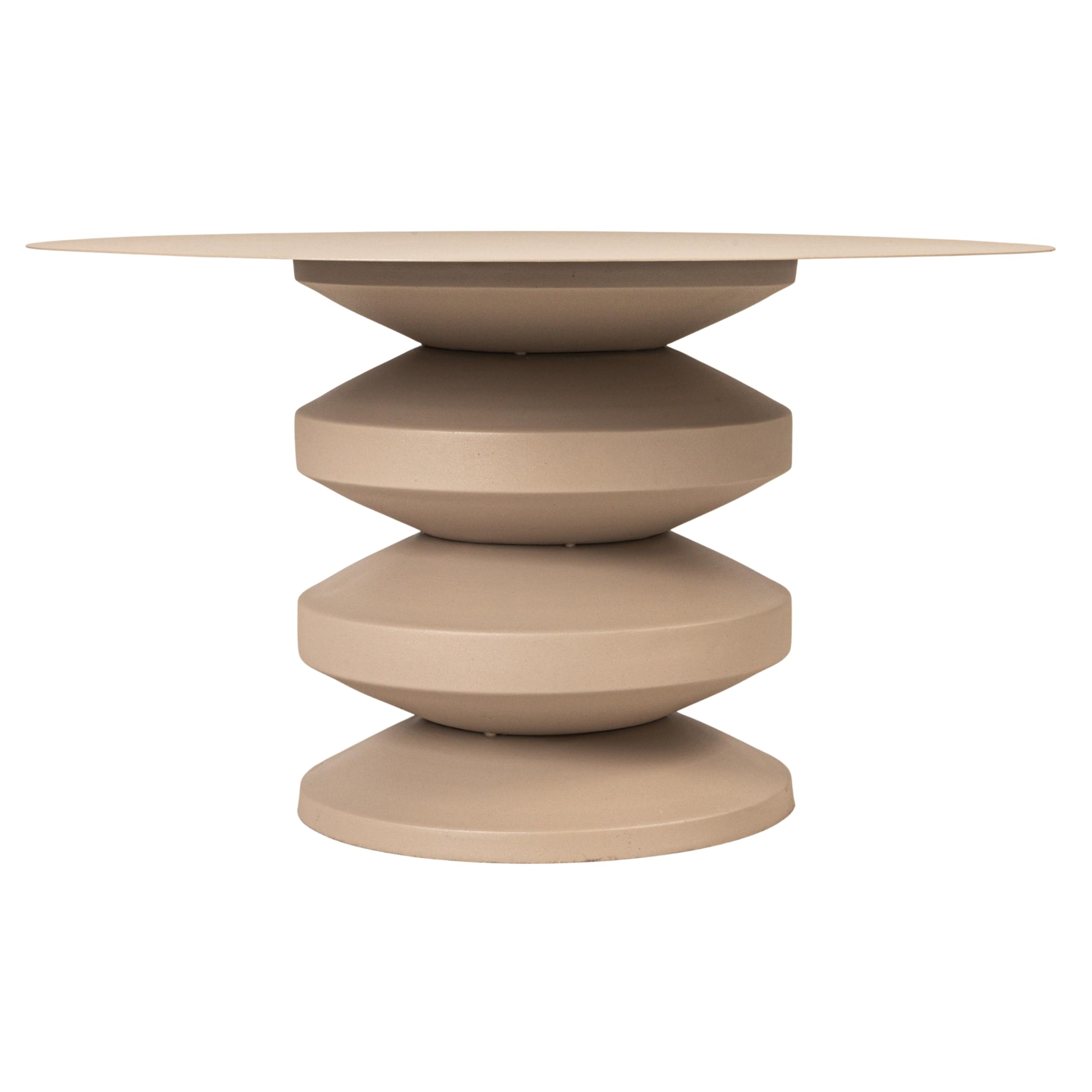 Creative Co-Op Metal Accordion Coffee Table, Beige
