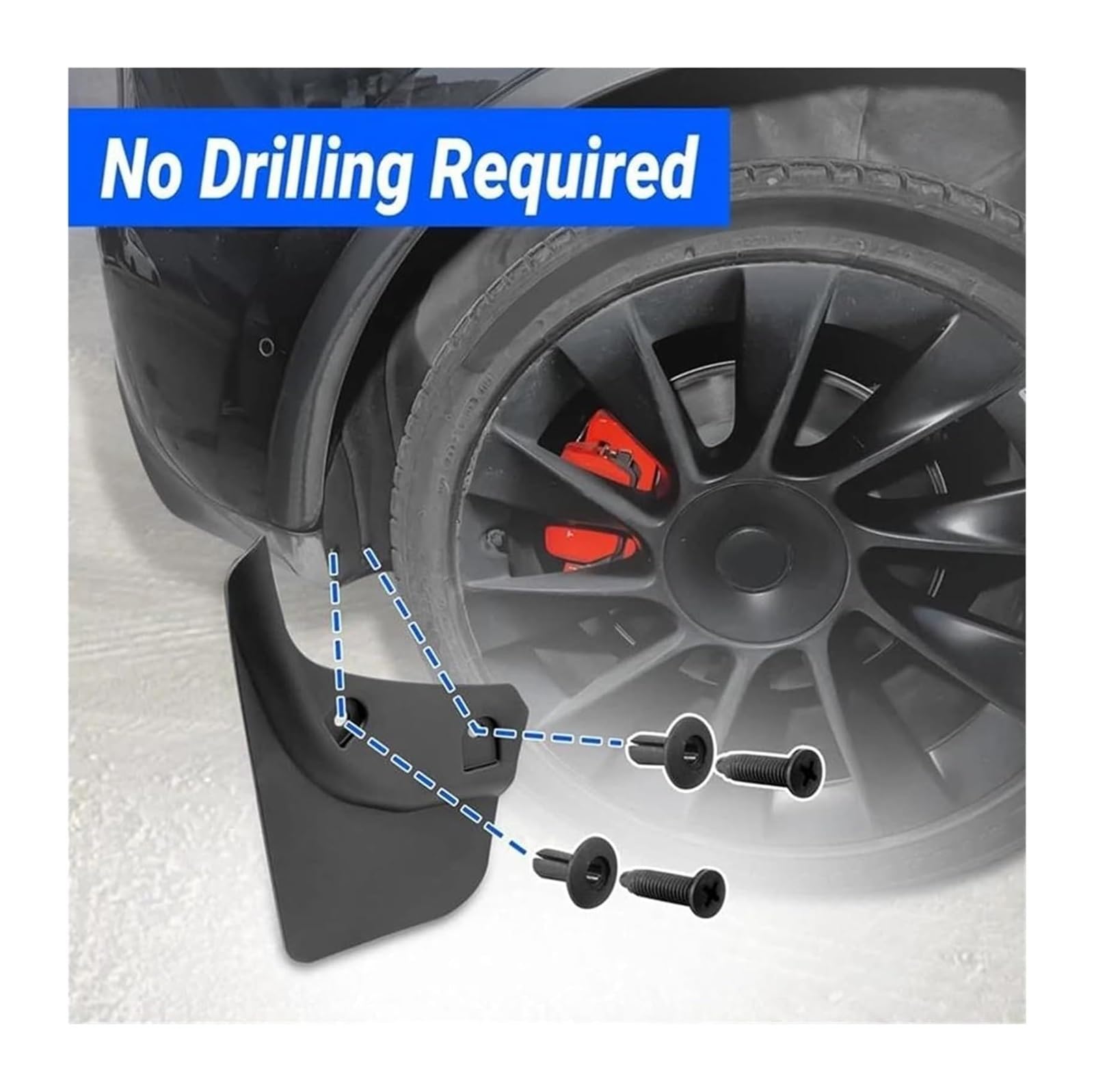 para Tesla para Model Y 2021-2023 Guardabarros Protección contra Salpicaduras Aletas para Coche Guardabarros de Coche
