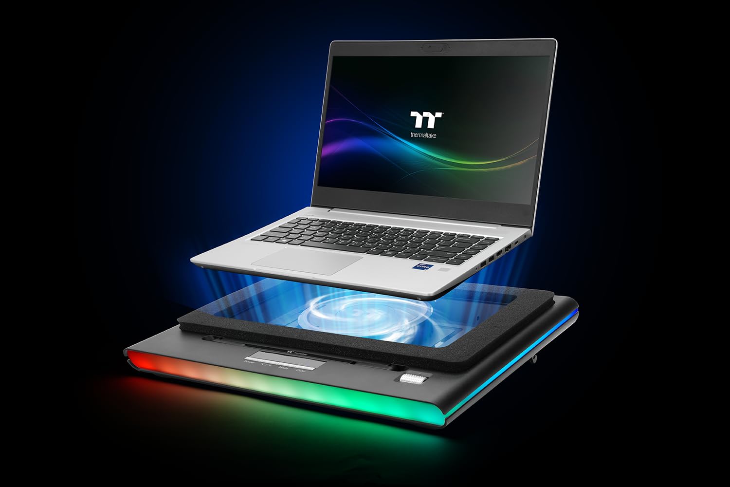 Thermaltake Massive Extreme Notebook Cooler | Refroidisseur pour Ordinateur Portable | 18 Pouces | 3500 RPM | RGB