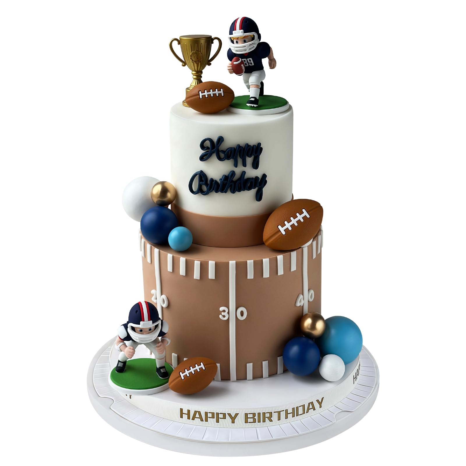 14PCS Rugby Cake Topper, Rugby Cake Decorations for Birthday Party