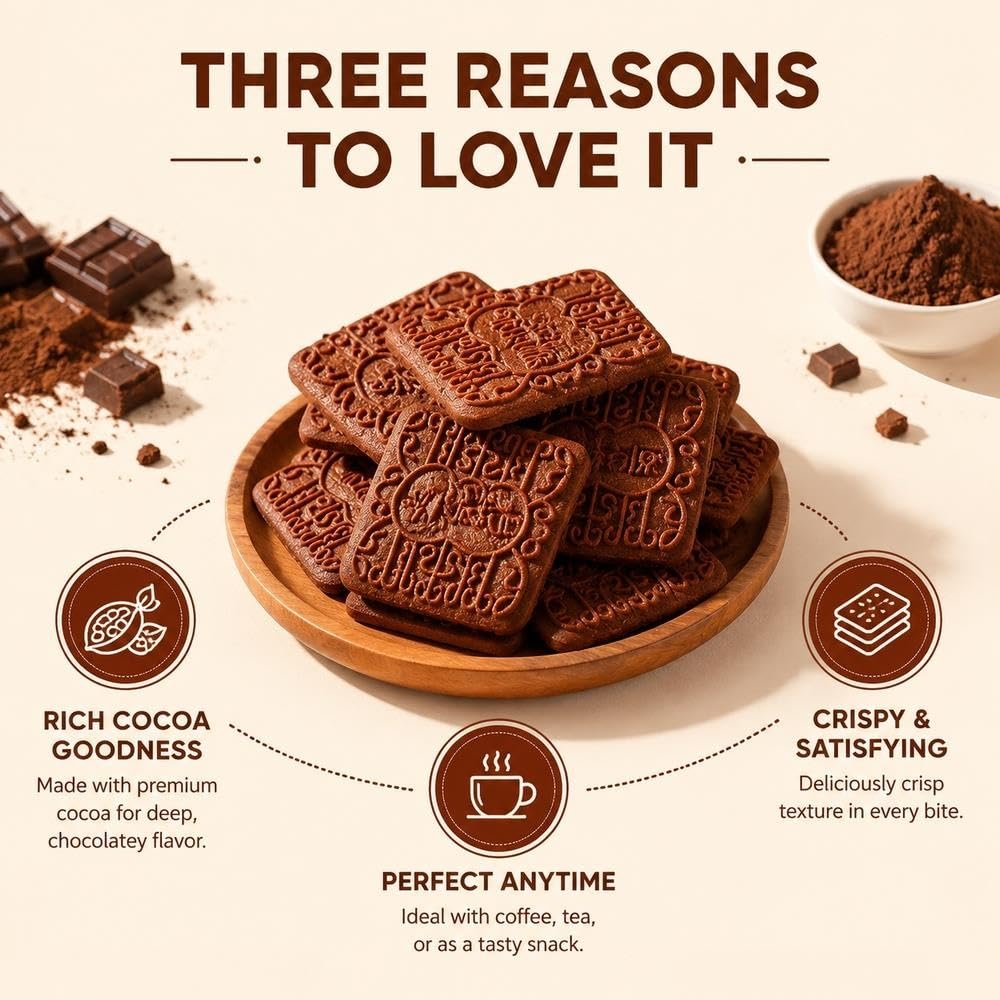 Biscotti Al Cioccolato E Cacao Scatola Da 500g Snack Croccante