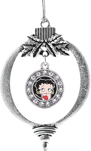 Miniatura 94 de Inspired Silver - My Vintage Initials - Adorno con dije de letra V - Adornos navideños de círculo plateado con joyas de circonita cúbica