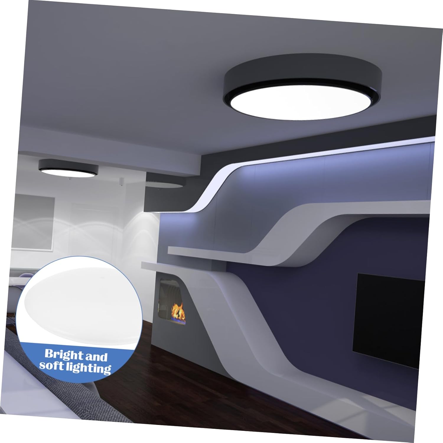 POPETPOP Ceiling Light Mount Plastic Cover for Bedroom Easy Install Light Fixtures Ceiling