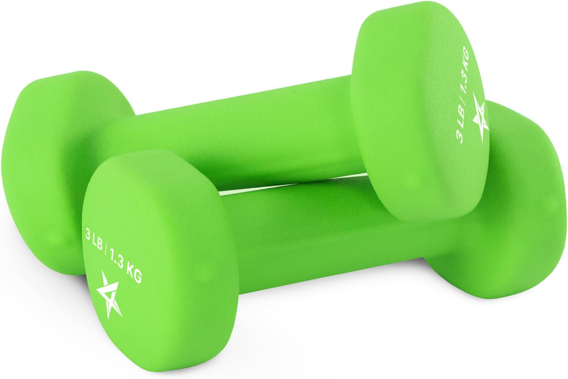 Neoprene Coated Dumbbell Hand Weight Sets of 2 - Multiple Weight Options with 15 Colors, Anti-roll, Anti-Slip, Hexagon Shape
